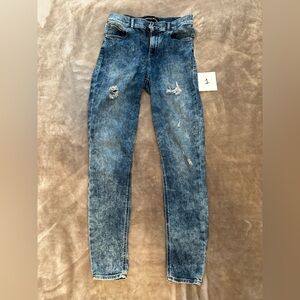 Express Dark Blue Denim acid wash style Jeans Size 6